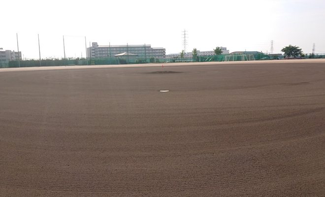 明石商業高校 野球場内野改修工事 ソイルリサイクル工業